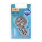 Клипс за залъгалка Canpol Babies - I Love Mummy, Със синджир, Сив