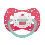 Силиконова залъгалка Canpol - Cupcake, Розова, 0-6 m