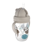 Чаша със сламка Canpol - Exotic, 270ml, Сива