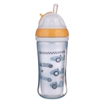 Чаша със силиконова сламка Canpol - Cars, 260 ml