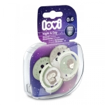 Светещи силиконови залъгалки Lovi - Night & Day, 0-6 m, 2 брoя