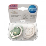 Силиконови залъгалки Canpol - Goose, с кутия за стерилизиране, 6-18 m, 2 брoя