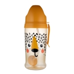 Преходна чаша със сламка Canpol - Hello Little, 350 ml, Оранжева