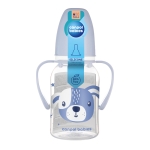 Бебешко шише с дръжки Canpol - Cute Animals, 120 ml, Оранжево