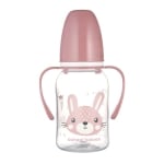 Бебешко шише с дръжки Canpol - Cute Animals, 120 ml, Оранжево