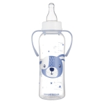 Бебешко шише с дръжки Canpol - Cute Animals, 250 ml, Оранжево