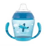 Неразливаща се чаша с дръжки Canpol -  Happy Vehicles, 230 ml, Синя