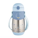 Термочаша със силиконова сламка Canpol - 300 ml, Синя