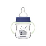 Антиколик шише с дръжки Canpol Easy Start - Sleepy Koala, 120 ml, Синьо