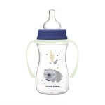 Антиколик шише с дръжки Canpol Easy Start - Sleepy Koala, 240 ml, Синьо