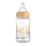 Антиколик шише с широко гърло Canpol - Easy Start, Mountains, 240 ml, Бежово