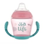 Неразливаща се чаша с дръжки Canpol - Sea Life, 230 ml, Розова