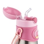 Термочаша със силиконова сламка Canpol - 300 ml, Розова
