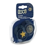 Силиконови залъгалки Lovi - Stardust, 0-3 m, 2 броя, Сини