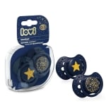Силиконови залъгалки Lovi - Stardust, 0-3 m, 2 броя, Сини