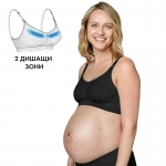 Дишащ сутиен за бременност и кърмене Medela - Keep Cool, XL, Черен