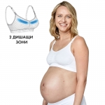 Дишащ сутиен за бременност и кърмене Medela - Keep Cool, XL, Бял