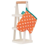 Детски комплект Battat - Тенджери и тигани с поставка за съхранение