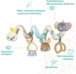 Плюшена спирала за количка или креватче Playgro - Twirly Whirly, от серията Fauna Friends