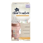 Бебешко шише Tommee Tippee - Easi Vent, Closer to Nature Розово, 260 ml, 0 m+