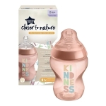 Бебешко шише Tommee Tippee - Easi Vent, Closer to Nature Розово, 260 ml, 0 m+