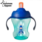 Неразливаща се чаша със сламка Tommee Tippee, Синя, 230 ml, 6 m+
