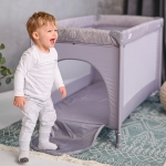 Бебешка кошара на 1 ниво Lorelli - Torino, Grey Striped Elements