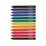 Триъгълни восъчни пастели Astra - 12 цвята