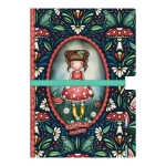 Комплект тетрадки Santoro Gorjuss In The Forest - Little Mushroom & Woodland Wildflower, с широки редове, 2 броя