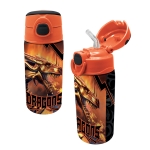 Бутилка за вода Graffiti Dragons - Със сламка, 500 ml