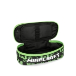 Овален ученически несесер Panini - Minecraft, Pixels, Green