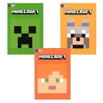 Тетрадка Minecraft Pixel - A4, 50 листа, широки редове, асортимент