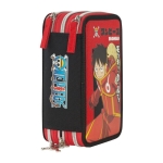 Ученически несесер с пособия Panini Comix Anime - One Piece, Red, с 3 ципа