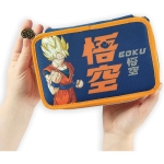 Ученически несесер с пособия Panini DragonBall - Goku, Blue & Orange, с 3 ципа