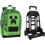 Ученическа раница Panini Minecraft Creepers - с подвижна стойка на колелца