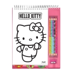 Творчески комплект за оцветяване Kids Licensing - Hello Kitty, Със стикер и шаблони