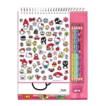Творчески комплект за оцветяване Kids Licensing - Hello Kitty, Със стикер и шаблони