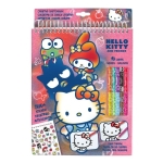 Творчески комплект за оцветяване Kids Licensing - Hello Kitty, Със стикер и шаблони