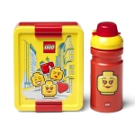 Комплект бутилка и кутия за храна Lego - Iconic, Червен & Жълт
