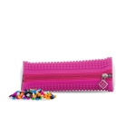 Цилиндричен ученически несесер Pixie Crew - Grey & Fuchsia