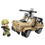 Конструктор Qman - Военен джип с оръдие, 162 части