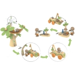 Дървен комплект Hape - Kола с електрическа вятърна турбина, 12 части