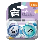 Ортодонтични залъгалки Tommee Tippee - Any Time, 6-18 m, 2 броя, Панди, Тюркоаз
