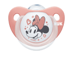 Силиконова залъгалка NUK - Mickey, 0-6 месeца, червена